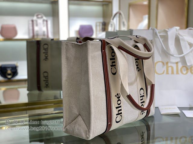 Chloe女包 克洛伊經典Woody Tote中號手袋 Chloe帆布托特包購物袋  jjh1251
